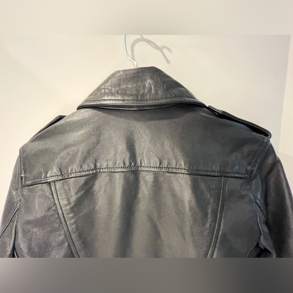 Banana Republic Bestselling Genuine Goat Leather Motto Jacket Black - Picture 13 of 16